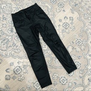 Vegan Leather High Rise skinny Jeans